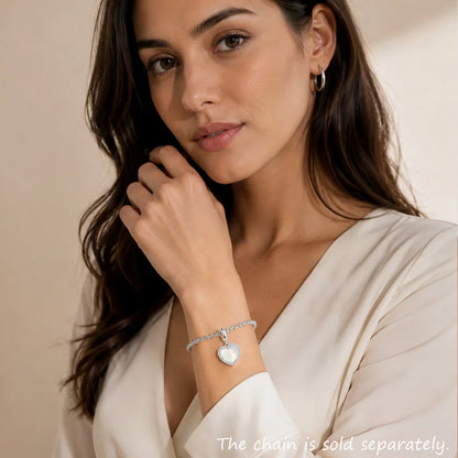 Damen-Charm-Anhänger Herz und Muschel romantisch II aus Sterlingsilber