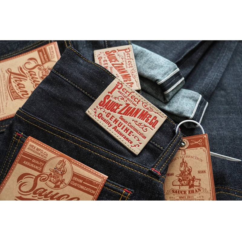 Herren Jeans aus Sommer Selvedge Denim mit lockerer Passform und hohem Bund