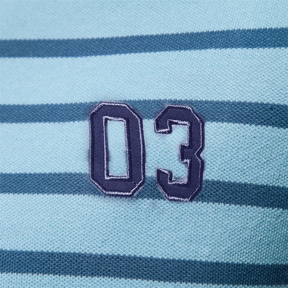 Premium Herren Polo Shirt Gestreift Luftiger Tragekomfort