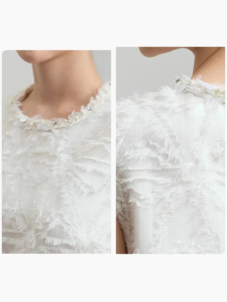 Elegantes Damen Kleid Mit Pailletten Und Fransen Für Büro