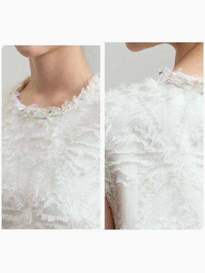 Elegantes Damen Kleid Mit Pailletten Und Fransen Für Büro
