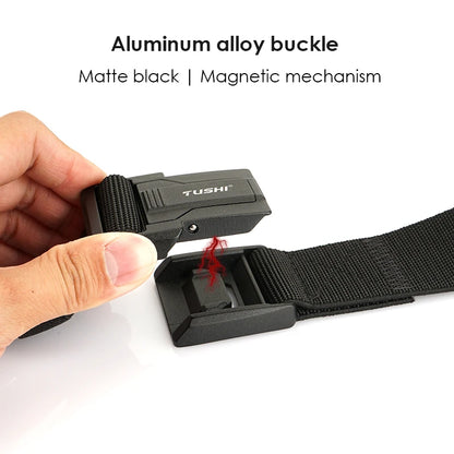 Herren-Gürtel aus Nylon mit Magnetische Schnalle und Schnellverschluss für Alltag und Freizeit