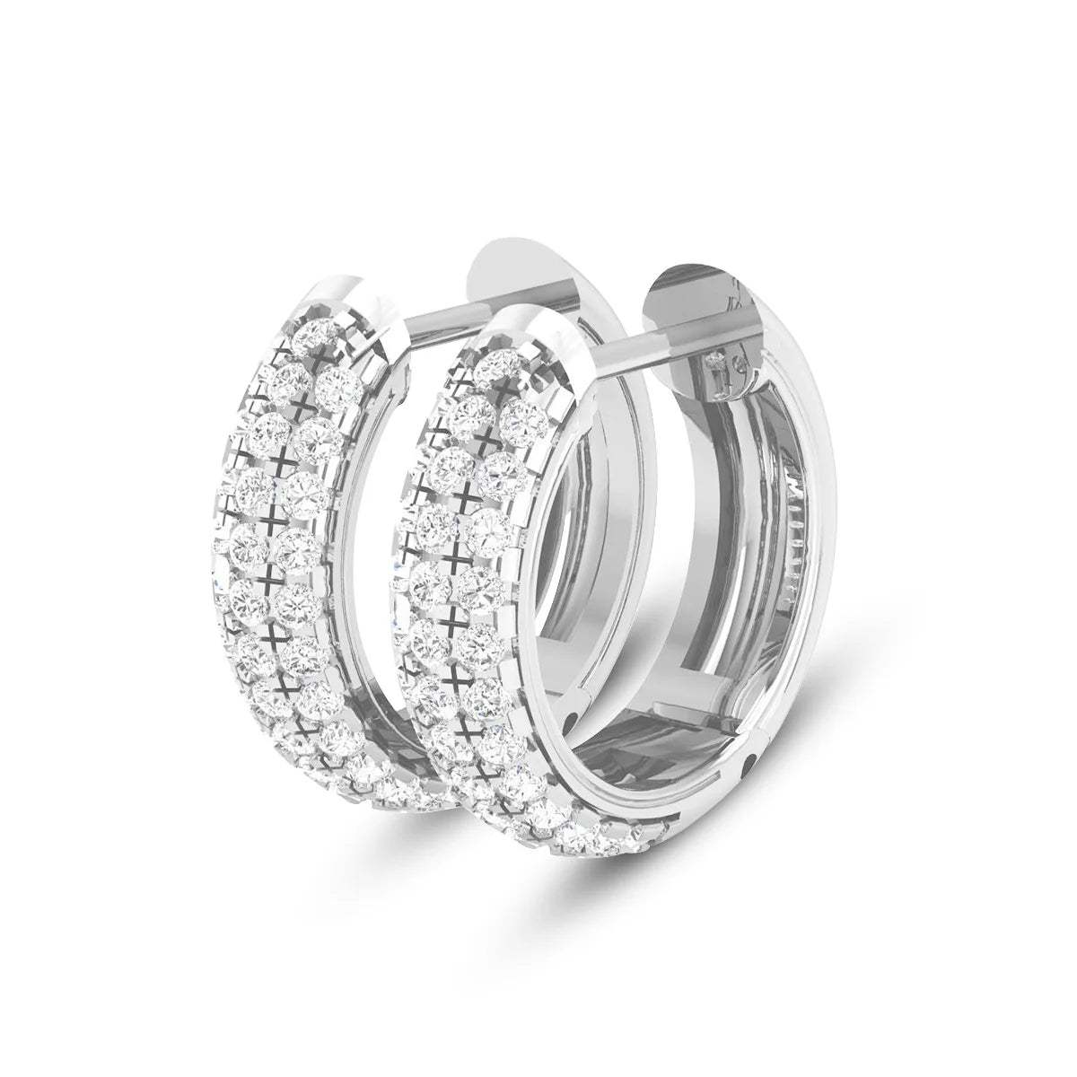 Damen-Hoop-Ohrringe Moissanit in 925 Sterling Silber Feiner Schmuck für Hochzeit und Alltag