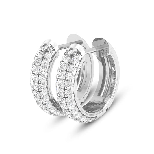 Damen-Hoop-Ohrringe Moissanit in 925 Sterling Silber Feiner Schmuck für Hochzeit und Alltag