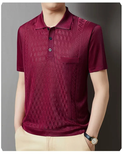 Kurzes Herren-Poloshirt mit Perlenkragen – ideal für Sport und Freizeit im Sommer