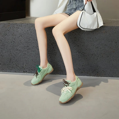 AIYUQI frauen Turnschuhe 2025, Neue Nicht-slip Deutsch Training Schuhe Für Frauen Flache Große-größe Echtes Leder Laufschuhe weibliche Schuhe