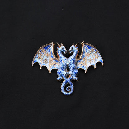 Brosche Emaille Porzellan Drache Schmetterling Frosch Krabbe Tier Reversnadel