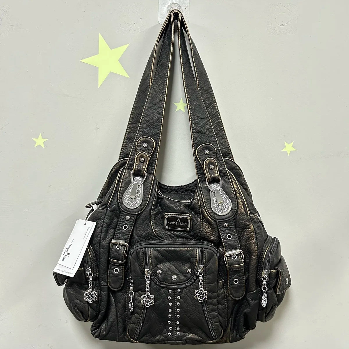 Damen-Schultertasche Aus PU-Leder Große Kapazität Vintage Stil Für Alltag Mit Viel Stauraum