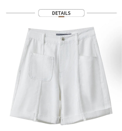 Minimalismus Baumwoll Jeans – Vintage Retro Fashion Shorts für Frauen