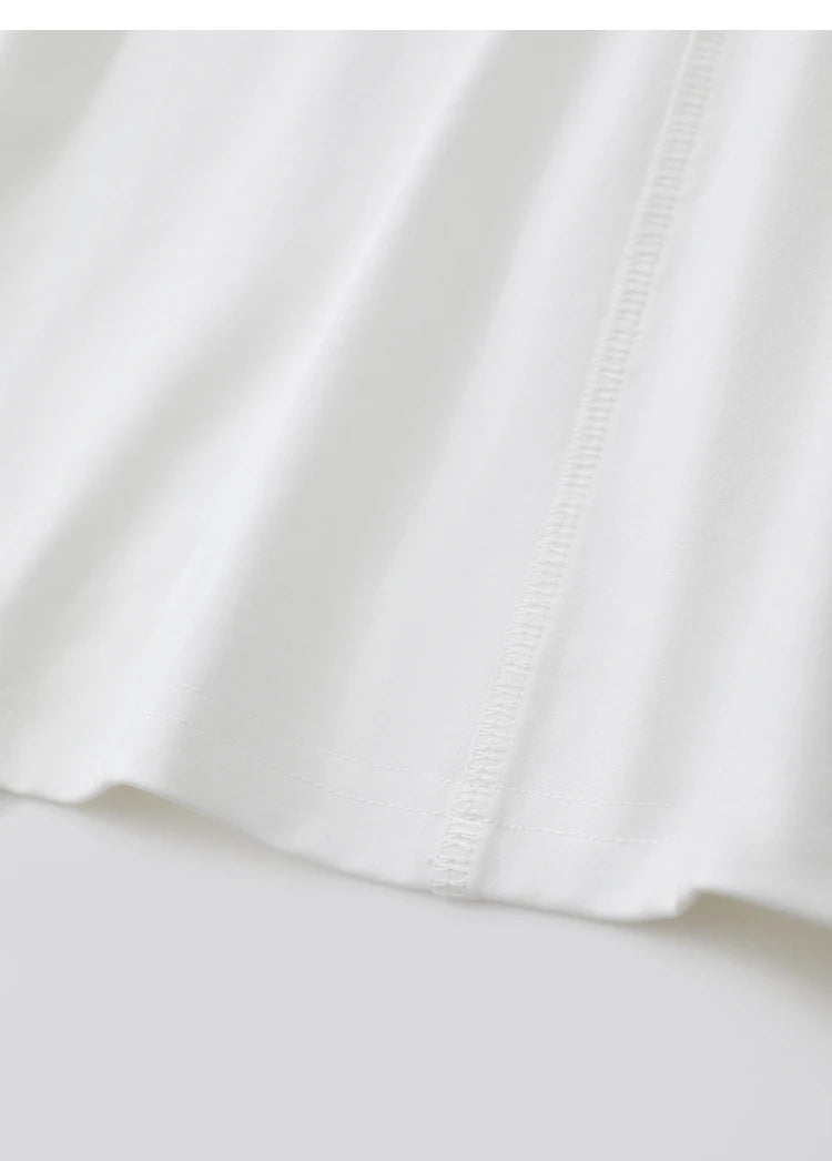 Damen T-Shirt aus mercerisierter Baumwolle mit kurzen Ärmeln im minimalistischen Stil
