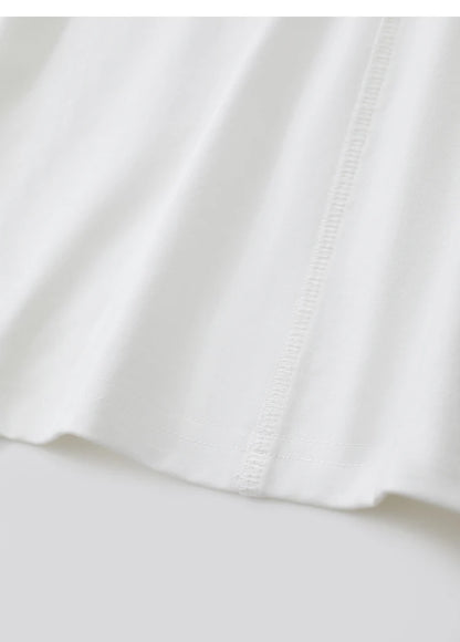 Damen T-Shirt aus mercerisierter Baumwolle mit kurzen Ärmeln im minimalistischen Stil