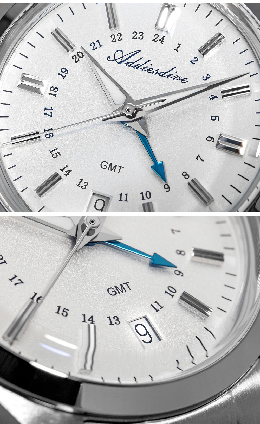 Herren-GMT-Quarzuhr mit Ronda-Werk und Bubble-Glas