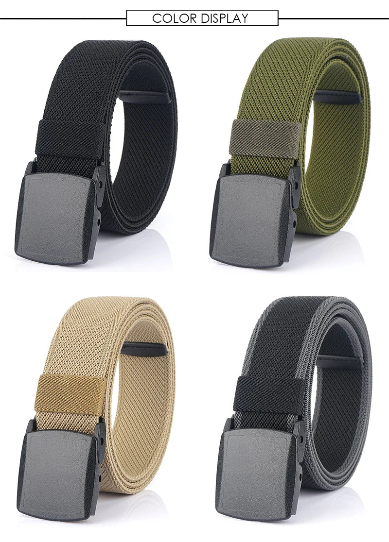 Unisex-Gürtel Elastisch Aus Canvas Mit Nylon-Schnellverschluss 3,8 cm Breite Für Outdoor