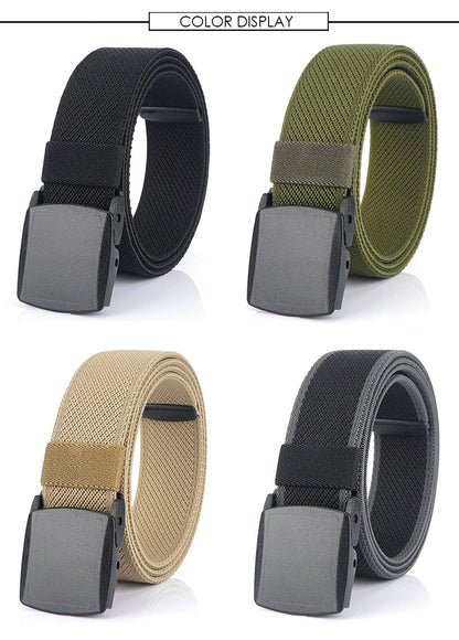 Unisex-Gürtel Elastisch Aus Canvas Mit Nylon-Schnellverschluss 3,8 cm Breite Für Outdoor