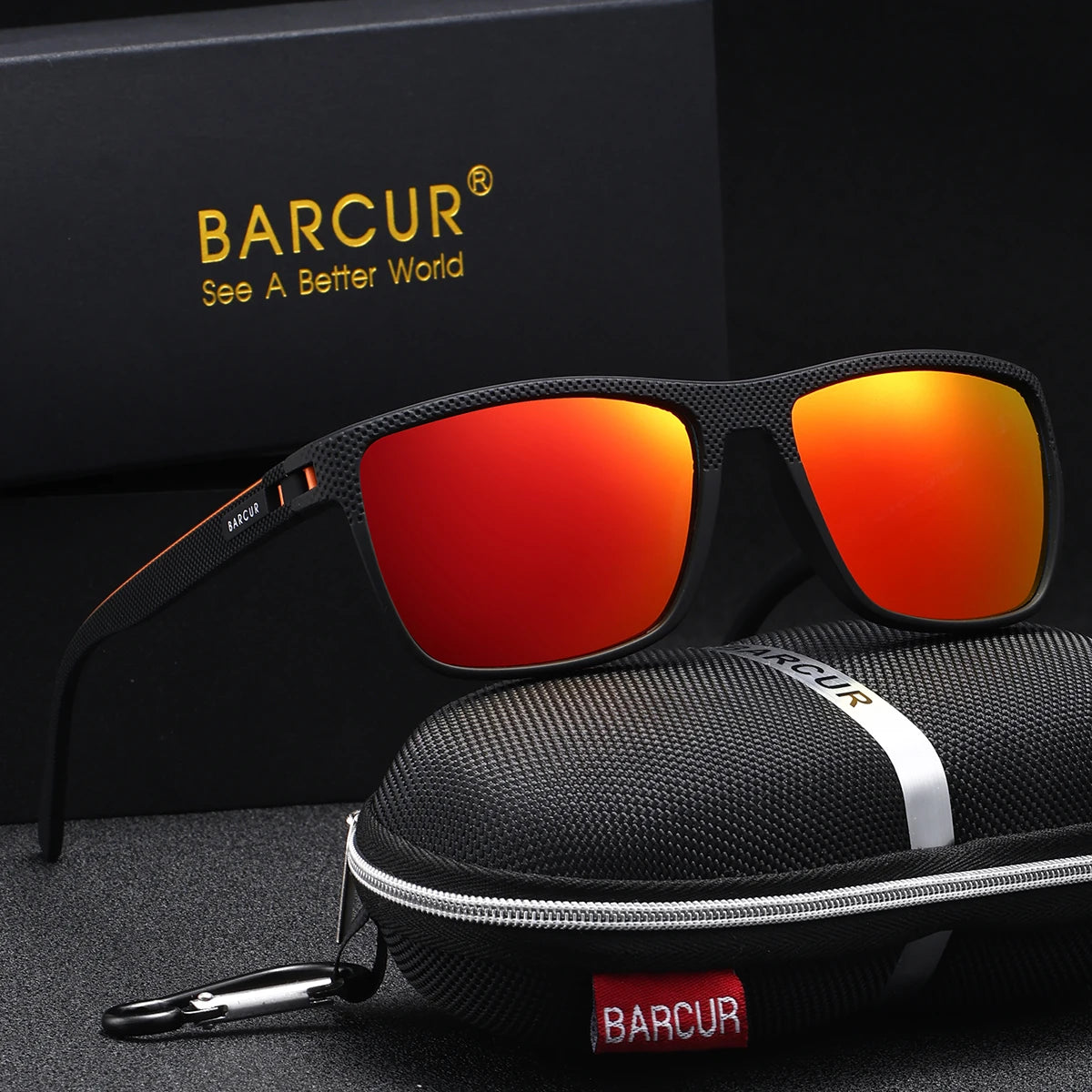 Sonnenbrille Rechteck TR90 polarisiert Spiegel Farbverlauf UV400 Herren