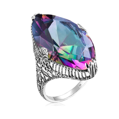 Damen-Ring aus 925 Sterling Silber mit Peridot im Marquise-Schliff, August-Geburtsstein