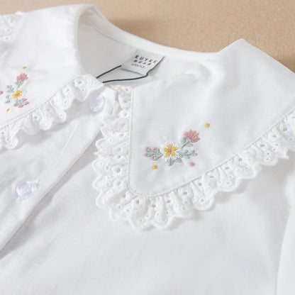 Entzückende weiße bestickte Bluse für Mädchen, speziell für Mädchen im Alter von 5 bis 12 Jahren