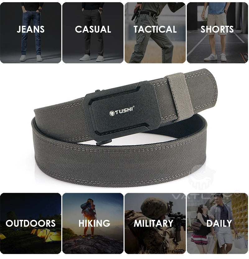 Unisex-Taktischer Gürtel aus Nylon mit Automatischer Schnalle für Outdoor-Einsatz Alltagstauglich