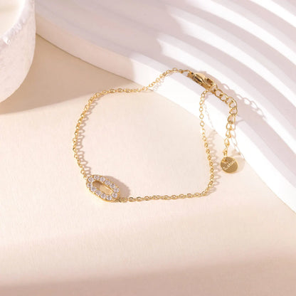 Damen-Kettenarmband mit CNC-Zirkonia aus Edelstahl