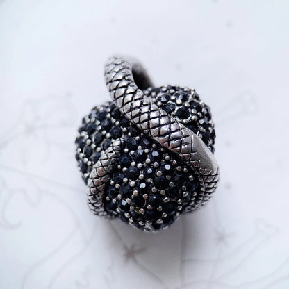 Damen-Charm-Anhänger Schlüssel Schlange Herz II aus Sterlingsilber