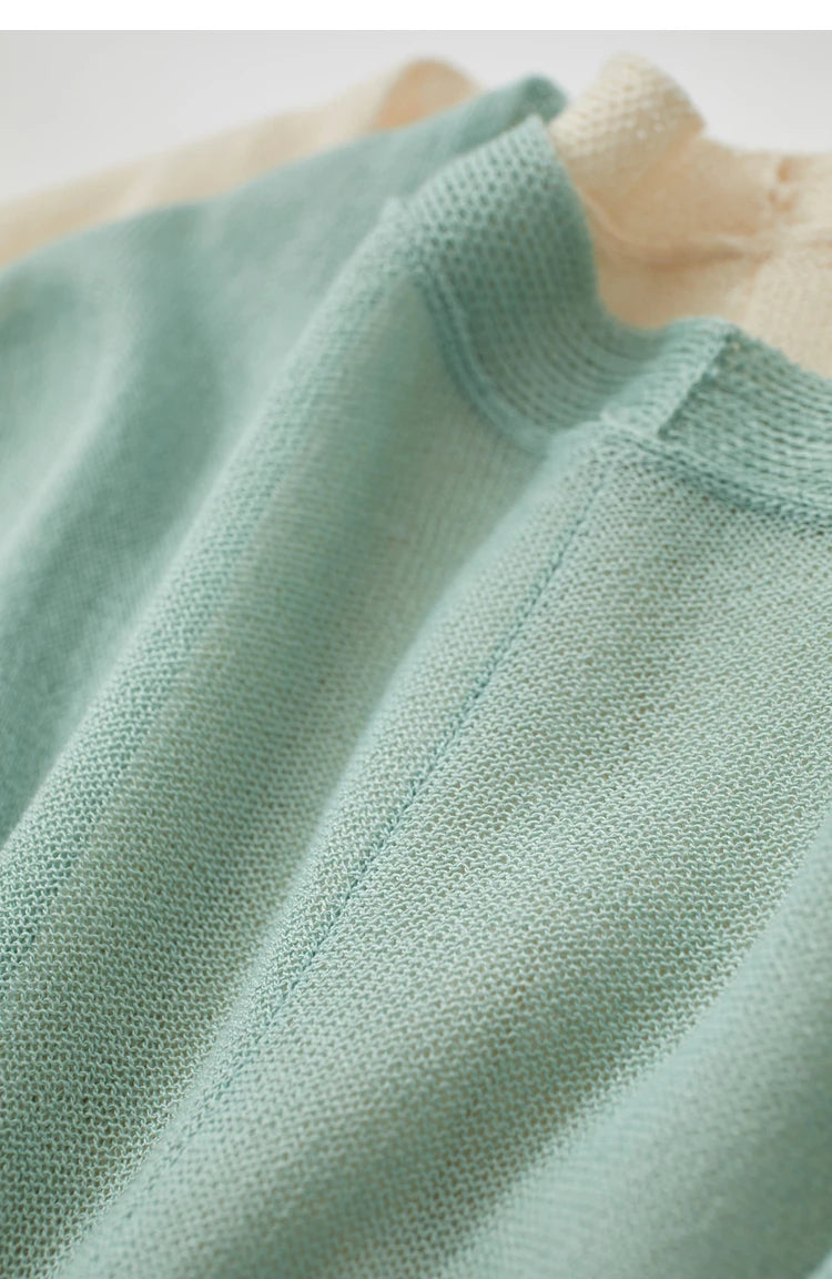 Damen-Strickjacke Micro-Stretch kurz locker einfarbig Sommer