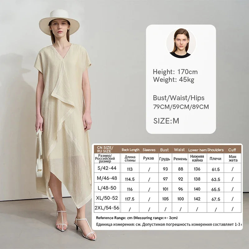 Elegantes Damen Chiffon Kleid Mit V-Ausschnitt Für Büro Und Freizeit