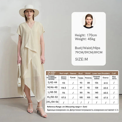 Elegantes Damen Chiffon Kleid Mit V-Ausschnitt Für Büro Und Freizeit