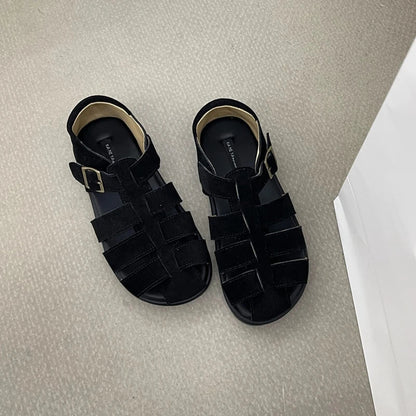AIYUQI Damensandalen 2025, neue gewebte hohle römische Sandalen für Frauen, Sommer, große Schweinekäfig-weibliche Schuhe
