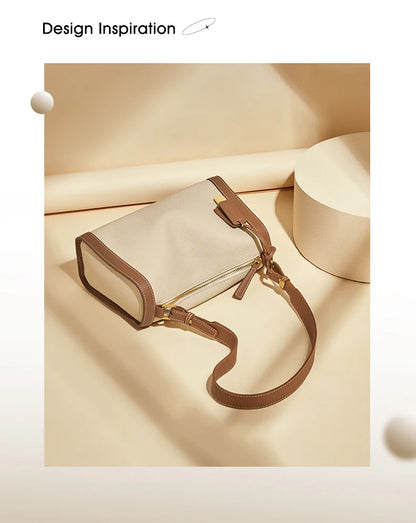 Damen-Schultertasche Vintage-Charme aus Spaltleder Alltagsbegleiterin für Stil und Funktion im Alltag