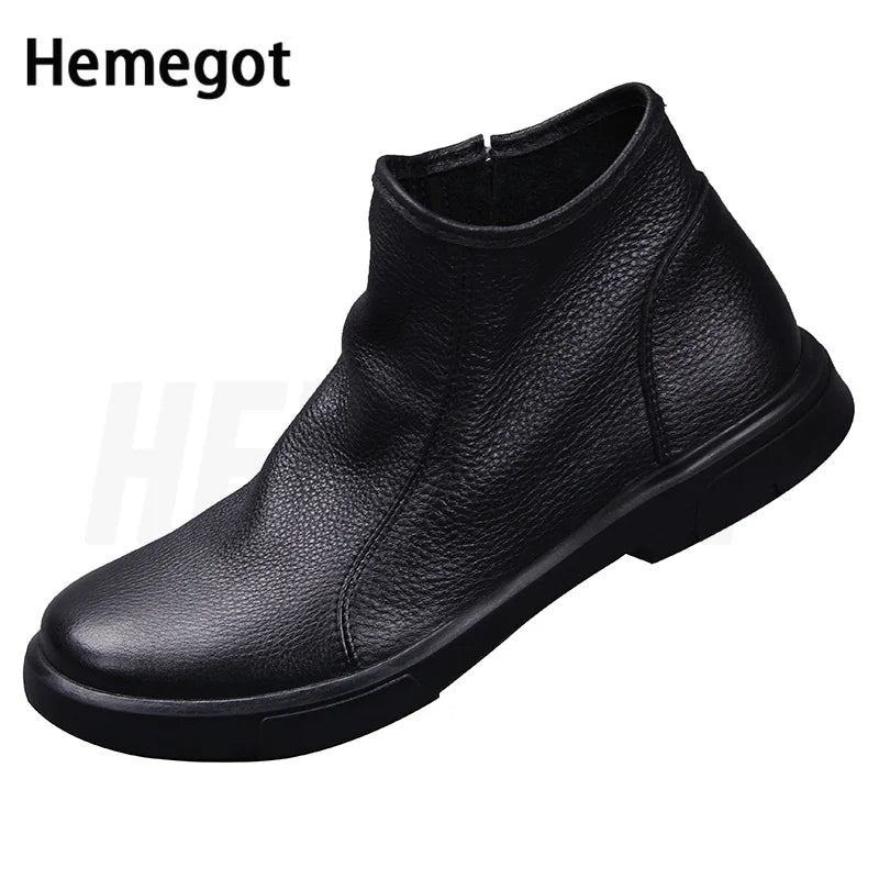 Schwarze Chelsea-Boots aus Lederoptik mit seitlichem Reißverschluss und flachem Absatz