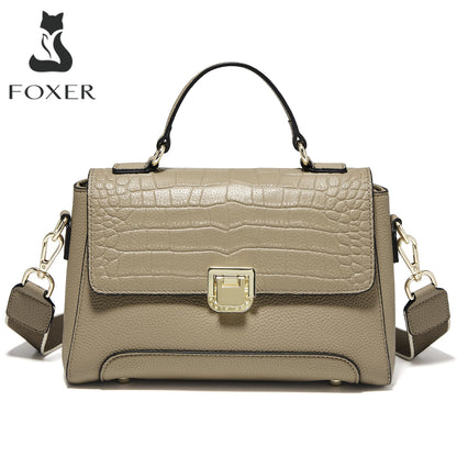 Damen Schultertasche aus Echtem Leder Simple Crossbody
