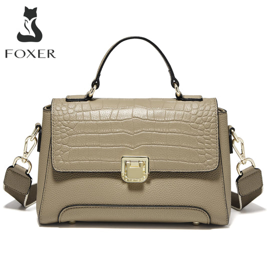 Damen Schultertasche aus Echtem Leder Simple Crossbody
