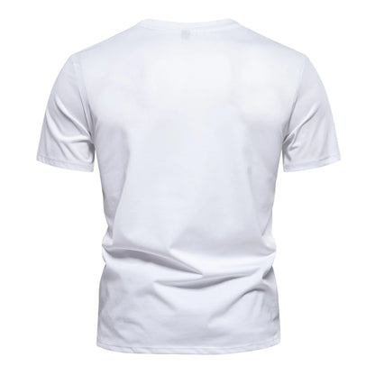 Herren T-Shirt aus Baumwollmischung mit hochwertiger Stickerei und Kurzarm