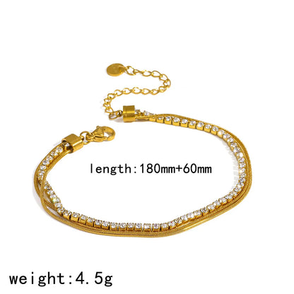 Damen-Kettenarmband Multi-Style mit Zirkonia