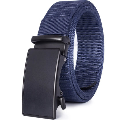 Herren Nylon Canvas-Gürtel Schnellverschluss Casual Army 3,6 cm