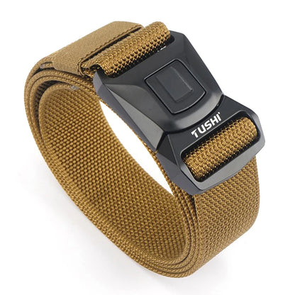 VATLY Nylon Casual Gürtel Herren Schnellverschluss Military Tactical Braun