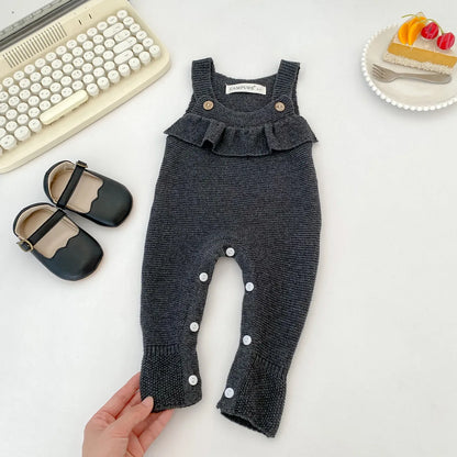 Baby Strampler aus Strick mit Rüschen für Jungen und Mädchen