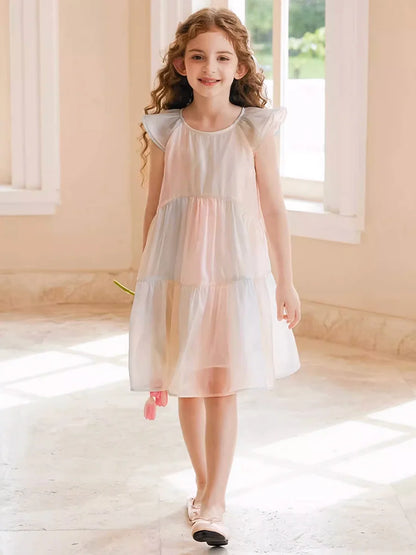 Rosa Mädchen-Weste-Kleid für Herbst und Winter – Niedliches Kinderkleid für Hochzeiten und Geburtstagsfeiern, 110cm-170cm