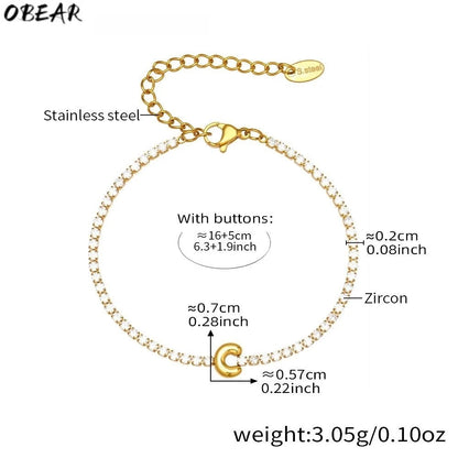 Damen-Armband mit Initialen-Buchstabe