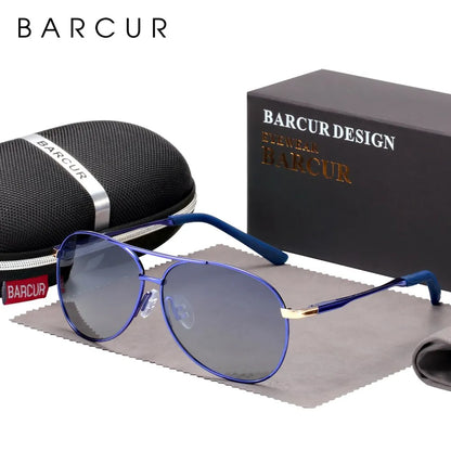 Damen-Sonnenbrille oval Edelstahl Pilot Farbverlauf polarisiert Spiegel