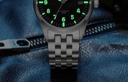 Herren-Taucheruhr mit C3-Leuchtmasse und NH35A-Automatikwerk