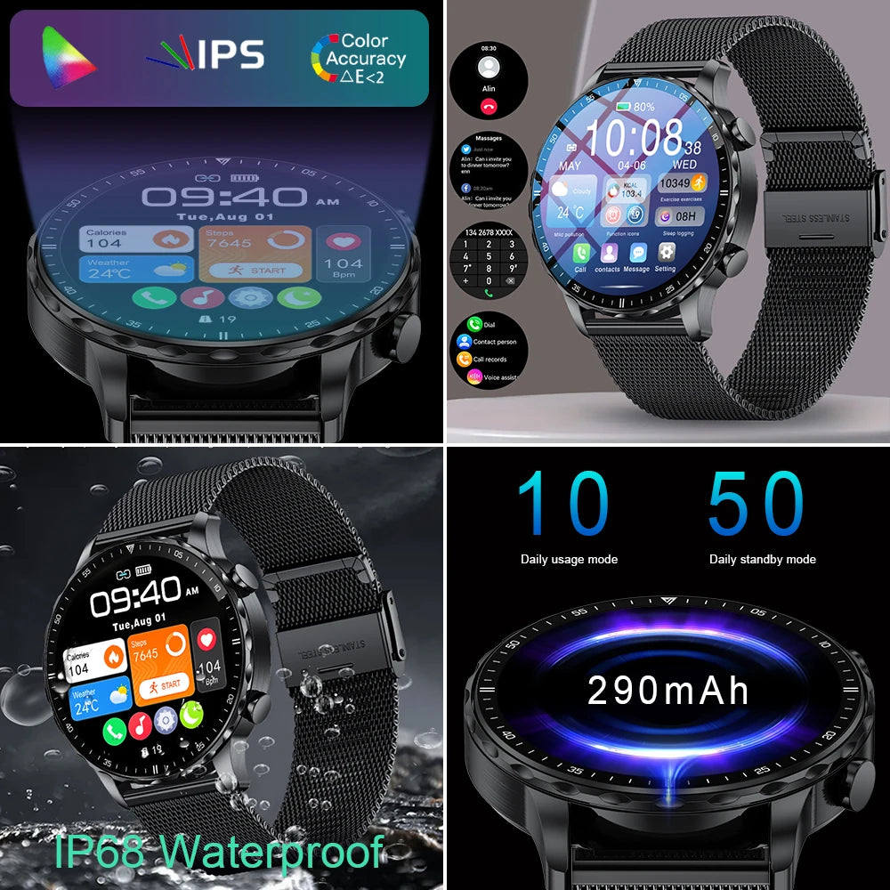 Männer Smartwatch mit Bluetooth Anruf und IP68 wasserdichtem Fitness Tracker