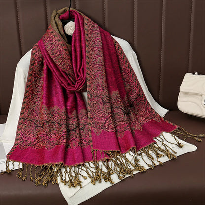 Damen Winterschal Kaschmir Pashmina Luxus Druck warm Stolen Foulard Baumwolle