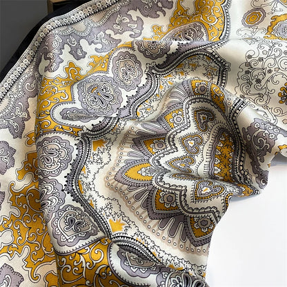 Damen Seidenschal quadratisch 70cm Halstuch Bandana Hijab Pashmina I