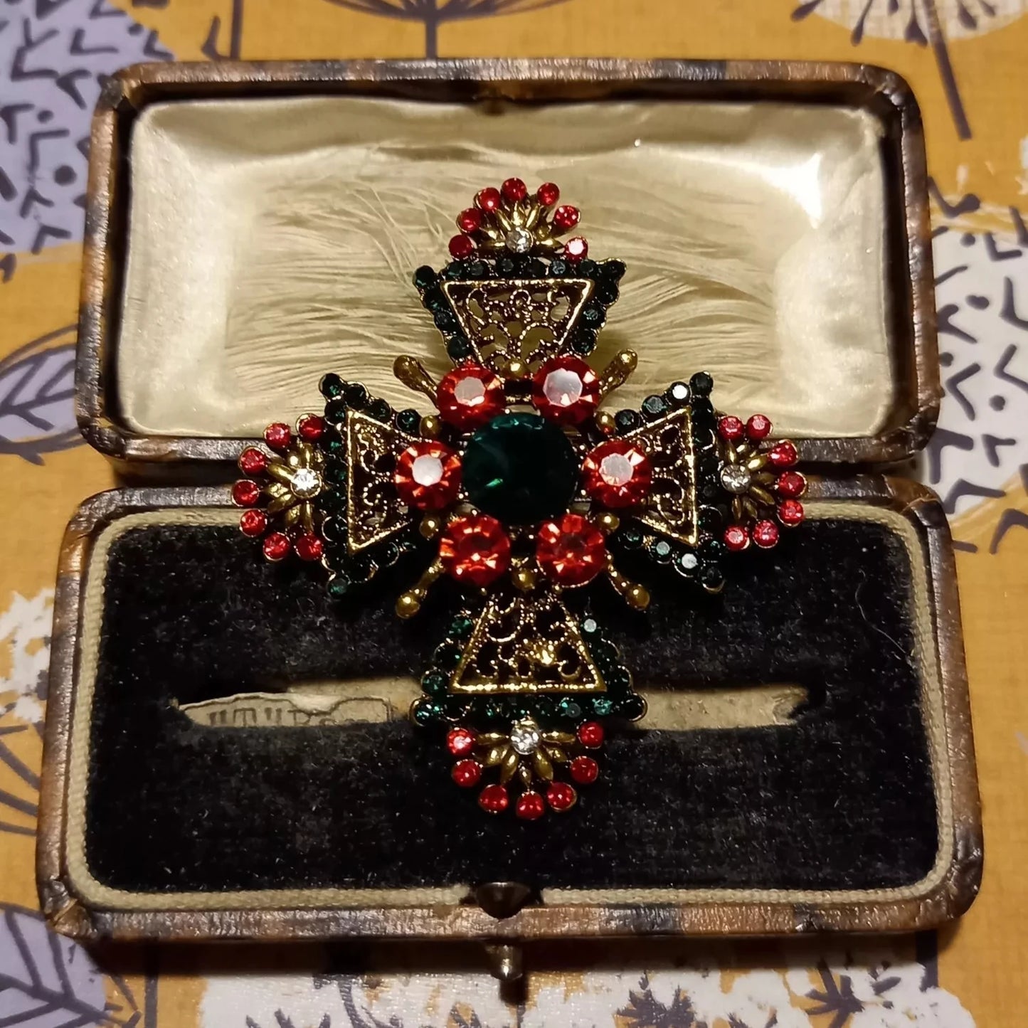 Brosche Kreuz Kristall Strass Vintage Exquisit Unisex Mantel Kleidung