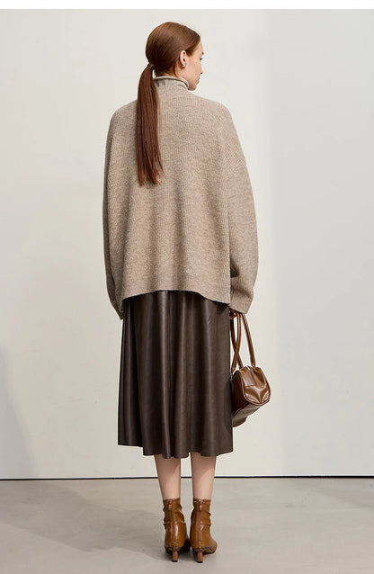 Damen V-Ausschnitt Cardigan lang Wolle-Mix offen Winter