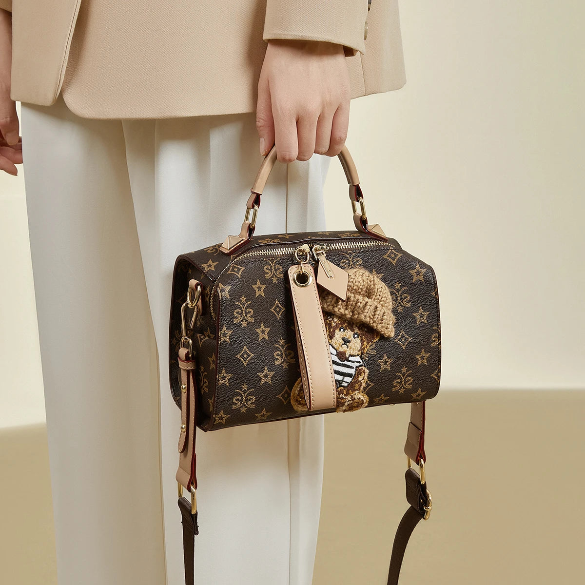 Damen-Handtasche Crossbody mit verstellbarem Tragegurt aus Kunstleder für Büro und Freizeit