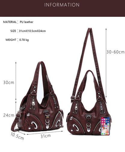 Damen-Schultertasche mit Leopardenmuster und Top-Handle Tragegriff für Alltag und Freizeit Vielseitig