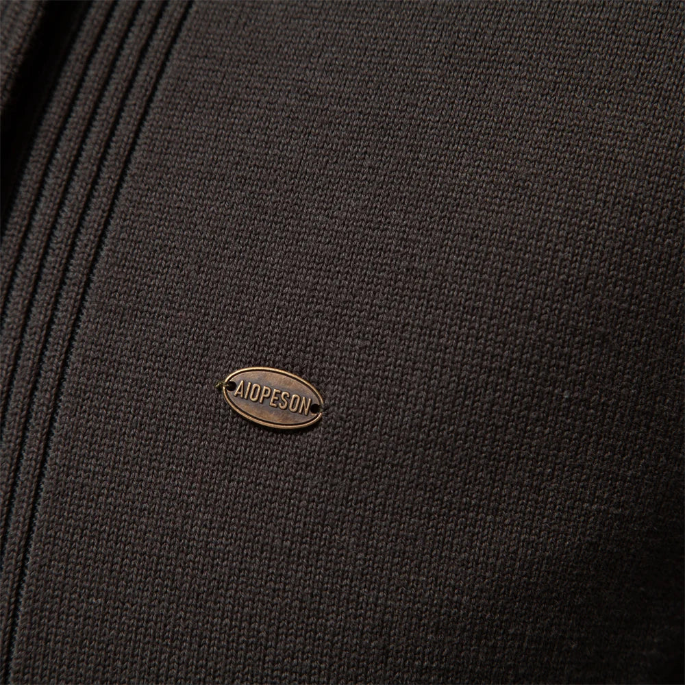 Baumwolle Strickjacke für Männer Qualität Herren Pullover Mode Turn Down Kragen Strick pullover für Männer
