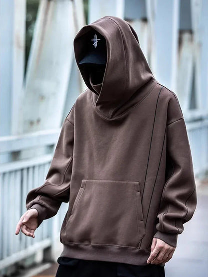 Herren Windjacke mit Rollkragen und Kapuze im Y2K Streetwear Stil